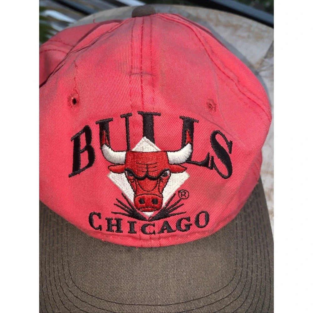 Set Of 2 Rare Vintage Chicago Bulls Hat Worn Hat With Defects NBA Basketball Hat